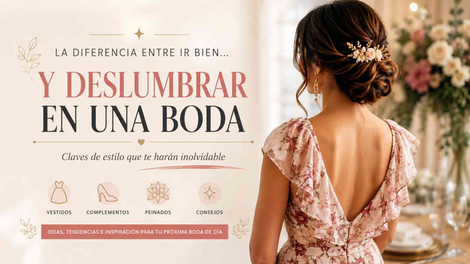 Ideas de looks para boda de día con vestido elegante, peinado recogido y complementos para invitadas de boda de mañana