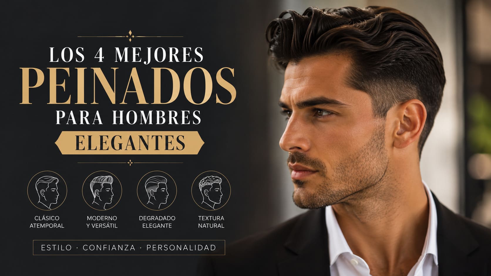 Peinados para hombres elegantes con estilo moderno, degradado profesional y acabado sofisticado
