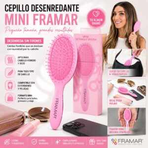 Cepillo desenredante mini Framar rosa